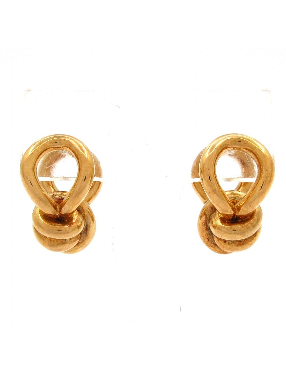 Bottega Veneta Knot Hoop Earrings Gold #330418B56B